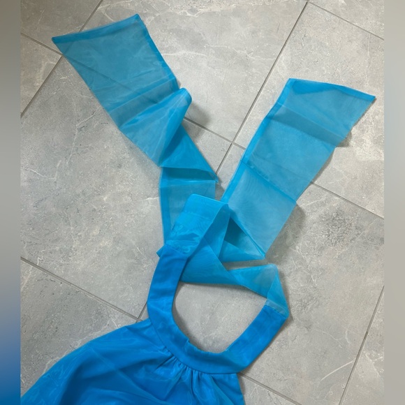 NWT PINK LILY WOMENS BLUE HALTER BOW BACK DETAIL BODYSUIT - Picture 6 of 11